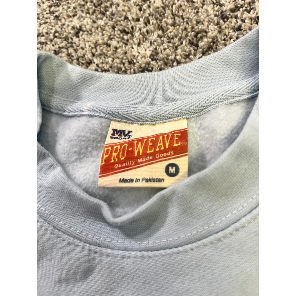 MV Sport Pro-Weave Crewneck Sweatshirt Medium Light Blue Wildcat Chenille Patch - Picture 5 of 11